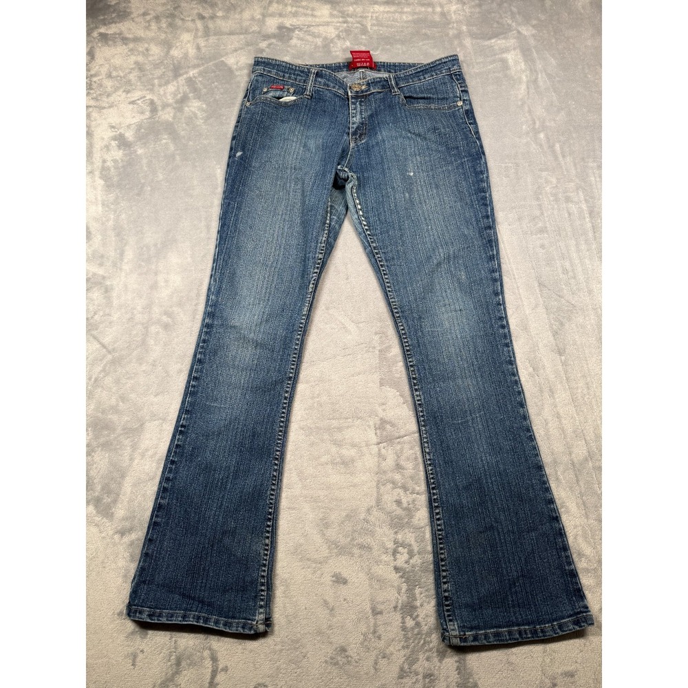 Vintage Kaba Bootcut Jeans Womens W32 Blue Denim Low Rise Embroidered Back Y2K
